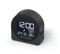 Muse Portable Travelling Alarm Clock M-09C Black ( M 09C M 09 C ) radio radiopulksteņi