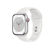 Apple Watch Series 8 GPS + Cellular 41mm Silver Aluminium Case / White Sport Band Regular ( MP4A3FD/A MP4A3FD/A MP4A3CS/A MP4A3DH/A MP4A3EL/A MP4A3FD/A MP4A3TY/A MP4A3UL/A MP4A3WB/A ) Viedais pulkstenis  smartwatch