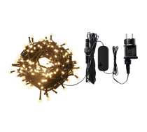 Vieda Ziemassvetku LED apgaismojuma virtene 230Vac 20m 200x LED silti balta Wi-Fi Bluetooth WOOX ( R5168 ) Ziemassvētku lampiņas
