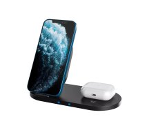 CANYON WS-202 2in1 Wireless charger  Input 5V/3A  9V/2.67A  Output 10W/7.5W/5W  Type c cable length 1.2m  PC+ABS with PU part  180*86*111.1m ( CNS WCS202B CNS WCS202B ) iekārtas lādētājs