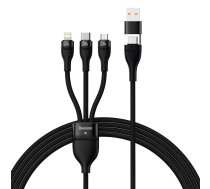 Baseus Flash Series II USB Type C / USB Type A cable - USB Type C / Lightning / micro USB 100 W 1.2 m black (CASS030101) ( 6932172608743 95539-uniw CASS030101 ) USB kabelis