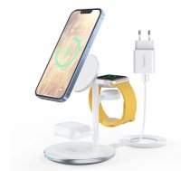 Choetech T585-F 3in1 inductive charging station iPhone 1213  AirPods Pro  Apple Watch white ( 6932112103604 01.01.01.XX T585 F V4 EU101CCSL 6932112103604 ) iekārtas lādētājs