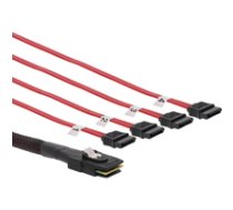 InLine® SAS Anschlusskabel  Mini SAS SFF8087 an 4x SATA  Crossover  OCF  0 5m (27610C) 4043718251827 ( 27610C 27610C 27610C ) kabelis  vads