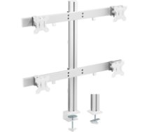 INLINE - Tischhalterung für 4 LCD-Anzeigen - Kunststoff Aluminium Stahl - Fine Texture Gray - Bildschirmgröße: 43.2-81.3 cm (17-32) 404371 ( 23184B Inline_ 23184B )