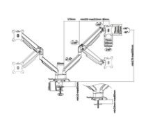 InLine - Tischhalterung für 2 LCD-Displays - Aluminium - Schwarz - Bildschirmgröße: 43 2-81 3 cm (17-32) (23171B) 4043718293100 ( 23171B Inline_ 23171B )