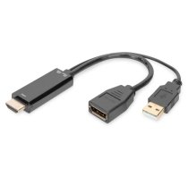 DIGITUS 4K HDMI Adapter - HDMI auf DisplayPort 0 2m schwarz ( AK 330101 002 S 4016032481102 ) adapteris