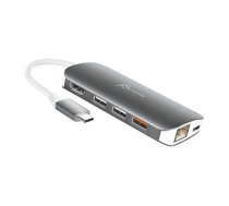 j5create JCD383 USB-C Trademark  9-in-1 Multi Adapter  Silver and White ( JCD383 N JCD383 N ) aksesuārs portatīvajiem datoriem