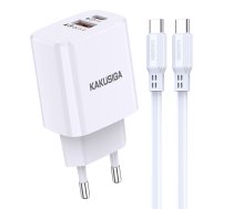 KAKUSIGA KSC-925 lādētājs  18W  3A + USB-C kabelis 1m  balts ( 6921042130347 KSC 925 ) iekārtas lādētājs