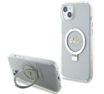Guess Ring Stand Script Glitter MagSafe Back Case Aizsargapvalks Priekš Apple iPhone 15 Plus ( GUHMP15MHRSGSD GUHMP15MHRSGSD ) maciņš  apvalks mobilajam telefonam