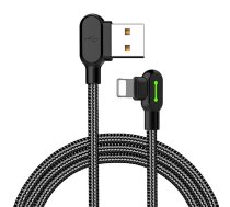 Mcdodo CA-4674 LED Angle USB Lightning Cable  0.5m (Black) ( CA 4674 CA 4674 ) USB kabelis