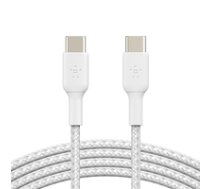 1x2 Belkin braided PVC Cable 1m USB-C/USB-C wh.  CAB004bt1MWH2PK ( CAB004BT1MWH2PK CAB004BT1MWH2PK CAB004BT1MWH2PK ) kabelis  vads