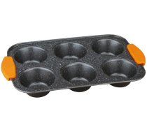 Muffin tin 6 pcs BERLINGER HAUS BH/1137 Granit Diamond Line  black orange ( BH/1137 BH/1137 ) Virtuves piederumi