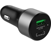 Ladowarka Crong Power Car Charger 1x USB-A 1x USB-C  (CRG-PWRC-USBC63-BLK) CRG-PWRC-USBC63-BLK (5904310700283) ( JOINEDIT40841380 ) iekārtas lādētājs