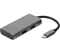 USB šakotuvas DELTACO USB-C ha - 2x USB-C ho ir 2x USB-A ho  10 Gb / s  pilkas / USBC-HUB201 ( USBC HUB201 USBC HUB201 ) atmiņas karte