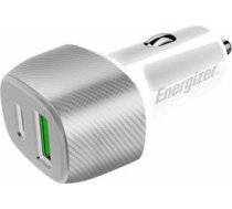 Ladowarka Energizer Energizer Ultimate - Ladowarka samochodowa USB-C  USB-A 38W PD + QC3.0 (Bialy / Srebrny) D38WS (3492548233281) ( JOINEDIT48277006 ) iekārtas lādētājs