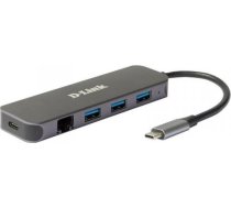 D-Link 5-in-1 USB-C Hub with Gigabit Ethernet/Power Delivery DUB-2334 0790069468612 ( DUB 2334 DUB 2334 ) dock stacijas HDD adapteri