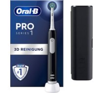 Braun Oral-B Pro 1 Cross Action Electric Toothbrush (black with travel case) ( 8001090914170 100051363 Pro Series1 black Pro1 Black ) mutes higiēnai