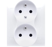 Kontakt-Simon Simon 54 Gniazdo podwojne z/u z funkcja niezmiennosci faz z przeslonami 16A 250V bialy do puszki fi 68mm DGZ2TZ/11 DGZ2TZ/11 (5902787852931) ( JOINEDIT47691477 )