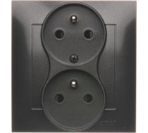 Kontakt-Simon Simon 54 Gniazdo z uziemieniem podwojne z funkcja niezmiennosci faz 16A 250V zaciski srubowe. nie do ramek czarny mat DGZ2T/49 DGZ2T/49 (5902787870881) ( JOINEDIT32097079 )