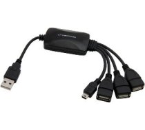 HUB USB Esperanza 1x miniUSB meski  + 3x USB-A 2.0 (EA-114) EA-114 (5905784768588) ( JOINEDIT38984095 ) USB centrmezgli