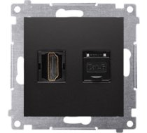 Kontakt-Simon Simon 54 Gniazdo HDMI + RJ45 kat.6. (modul) czarny mat DGHRJ45.01/49 DGHRJ45.01/49 (5902787871437) ( JOINEDIT29303578 )