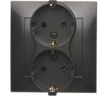 Kontakt-Simon Simon 54 Gniazdo Schuko z przeslonami podwojne 16A 250V zaciski srubowe czarny mat DGSz2Z/49 DGSz2Z/49 (5902787870980) ( JOINEDIT32097073 )