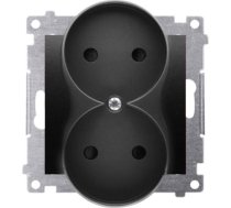 Kontakt-Simon Simon 54 Gniazdo wtyczkowe b/u z przesl. podwojne (modul) 16A 250V zaciski srub. czarny mat do ramek S54 PREMIUM DG2MZ.01/49 DG2MZ.01/49 (5902787870874) ( JOINEDIT32097067 )