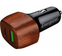 Ladowarka Energizer Energizer Ultimate - Ladowarka samochodowa USB-C  USB-A 38W PD + QC3.0 (Walnut) D38WO (3492548232819) ( JOINEDIT48277005 ) iekārtas lādētājs