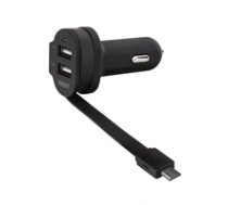 Xqisit ład. sam. 6A Dual USB+microUSB car charger czarnyblack 20425 ( 20425 20425 20425 ) iekārtas lādētājs