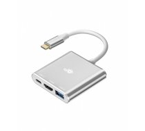 Adapter HUB USB C 3w1 - HDMI  USB  PD silver ( AKTBXVAU3HMPDAV AKTBXVAU3HMPDAV ) adapteris