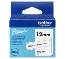 Brother BTAG-231 label-making tape Black on white 4977766835787 ( BTAG231 BTAG-231 )