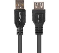 Kabel USB Lanberg USB-A - USB-A 1 m Czarny (CA-USBE-15CU-0010-BK) CA-USBE-15CU-0010-BK (5901969434705) ( JOINEDIT32096909 ) USB kabelis