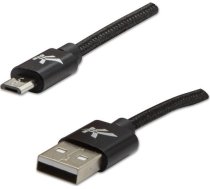 Kabel USB Logo USB-A - microUSB 1 m Czarny 10158097 (8590274721289) ( JOINEDIT38853652 ) USB kabelis