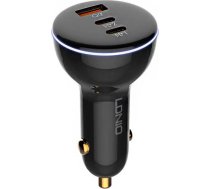 LDNIO C102 Car Charger  USB + 2x USB-C  160W + USB to USB-C Cable (Black) ( C102 Type C C102 Type C C102 Type C ) iekārtas lādētājs