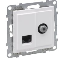 Legrand SUNO TV socket type F 1.5dB + RJ45 cat 6 UTP white 721162 ( 3414972048545 0001-00015-61675 721162 )