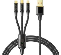 3in1 USB to USB-C  Lightning  Micro USB Cable  Mcdodo CA-3330  1.2m (Black) ( CA 3330 CA 3330 CA 3330 ) USB kabelis
