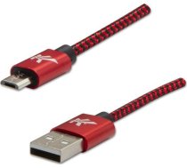 Kabel USB Logo USB-A - microUSB 2 m Czarno-czerwony 10158084 (8590274721425) ( JOINEDIT38853647 ) USB kabelis