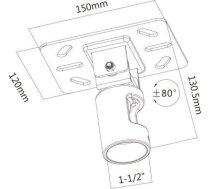 Maclean MC-886 Profi Market System Adjustable Ceiling Mounting Plate TV Ceiling Mount Mounting Plate for the TV up to 50kg Also Suitable for ( MC 886 MC 886 ) TV stiprinājums