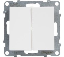 Legrand SUNO Lacznik swiecznikowy podwojny bialy 10AX 250V zaciski automatyczne 721105 ( 721105 ) kabatas lukturis