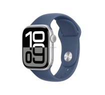 Watch Series 10 GPS + Cellular 46 mm Silver Aluminium Case with Denim Sport Band - M/L ( MWY13ET/A MWY13QC/A MWY13QF/A MWY13QN/A ) Viedais pulkstenis smartwatch