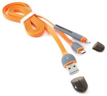 Platinet cable USB - microUSB/Lightning 1m  orange (42873) 5907595428736 5907595428736 (5907595428736) ( JOINEDIT42875105 ) kabelis  vads