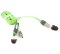 Platinet cable USB - microUSB/Lightning 1m  green (42872) 5907595428729 5907595428729 (5907595428729) ( JOINEDIT42875104 ) kabelis  vads