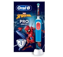 Oral-B Vitality PRO Kids Spiderman Electric Toothbrush  Blue  Oral-B ( 8006540772928 13171722 8006540772928 D103.413.2K Spid D103SPIDERMAN Vitality Pro Spiderman ) mutes higiēnai