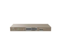 Tenda TEG1118P-16-250W network switch Unmanaged Gigabit Ethernet (10/100/1000) Power over Ethernet (PoE) 1U Brown ( TEG1118P 16 250W TEG1118P 16 250W TEG1118P 16 250W ) komutators