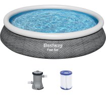 Bestway Fast Set above ground pool set ? 457cm x 84cm swimming pool (slate with filter pump) ( 57313 ) Zāles pļāvējs - Trimmeris
