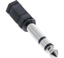 InLine Audio Adapter 6 3mm Klinke Stecker an 3 5mm Buchse (Stereo) - schwarz ( 99305 ) kabelis video audio