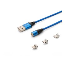 Savio CL-154 USB cable 1 m USB 2.0 USB C Micro USB A/Lightning Blue ( CL 154 1_790967 SAVIO CL-154 ) USB kabelis