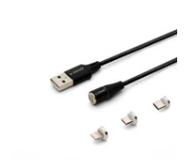 Savio CL-155 USB cable 2 m USB 2.0 USB C Micro USB A/Lightning Black ( CL 155 1_790988 SAVIO CL-155 ) USB kabelis