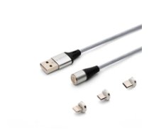 Savio CL-153 USB cable 1 m USB 2.0 USB C Micro USB A/Lightning Silver ( CL 153 1_790966 SAVIO CL-153 ) USB kabelis