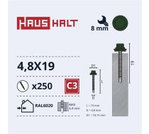 SELF SCREW 4 8X19 MET+EPDM RAL6020(250) 000051380998 (2000513809983) ( JOINEDIT61237591 )